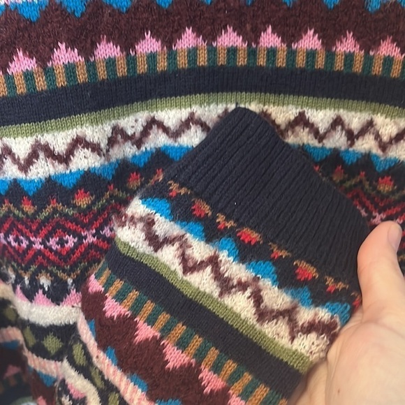 Talbots Jeweled Beaded Fair Isle Nordic Stripe Sweater LP - Picture 6 of 7